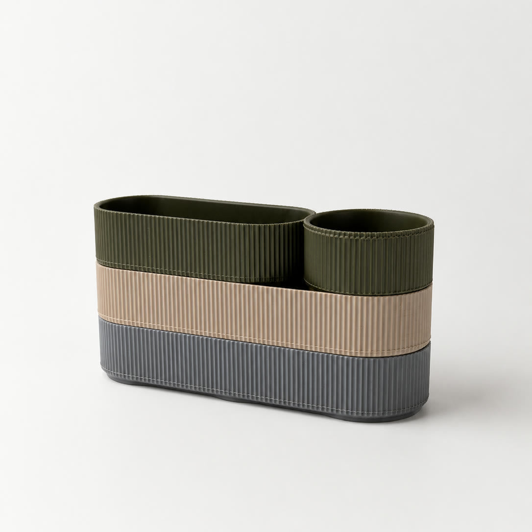 Stackflow Catch-All Tray, ribbed stacking organiser