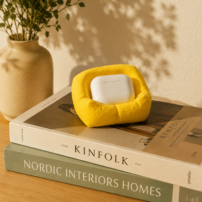 Cushion Bean AirPod Stand — 3D printed cushioned cradle for AirPods