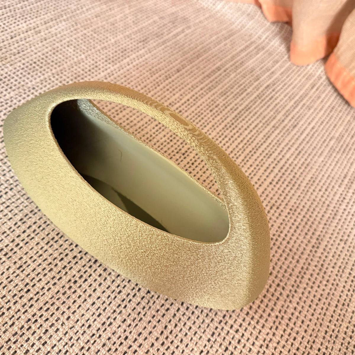 Elara Bag — sculptural bronze 3D printed handbag with a top handle