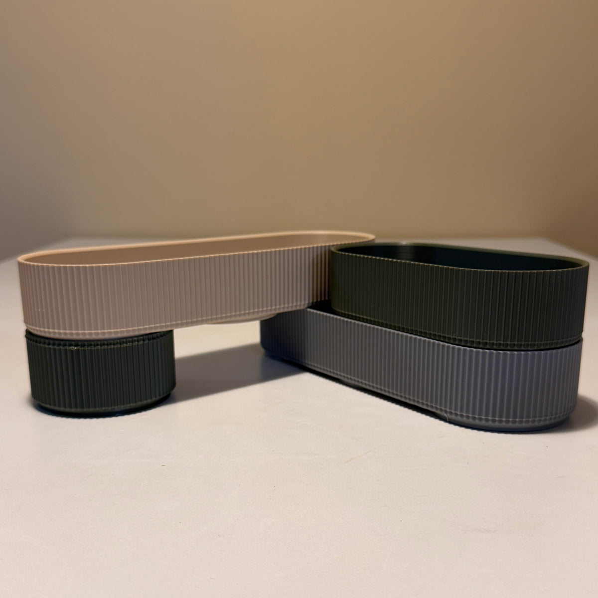Stackflow Catch-All Tray, ribbed stacking organiser