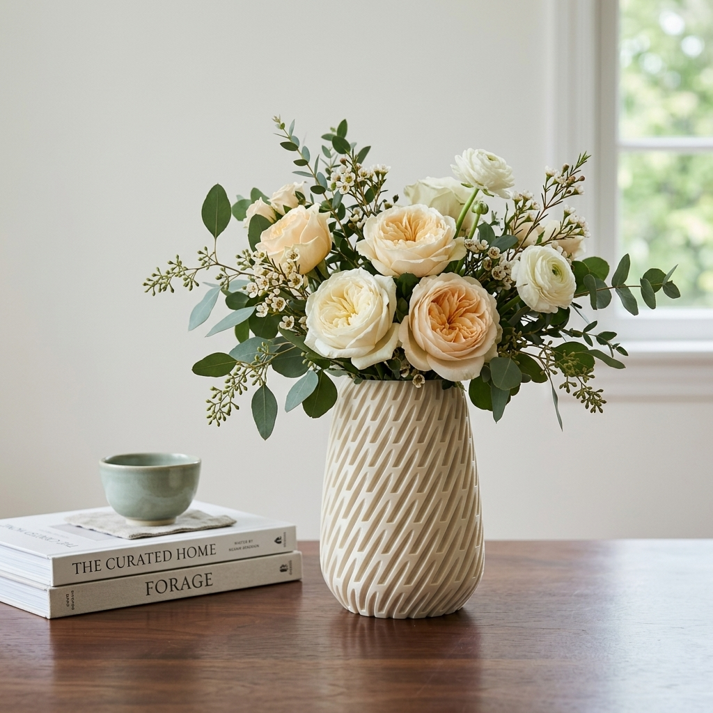 Beige Sway Vase, product view 1