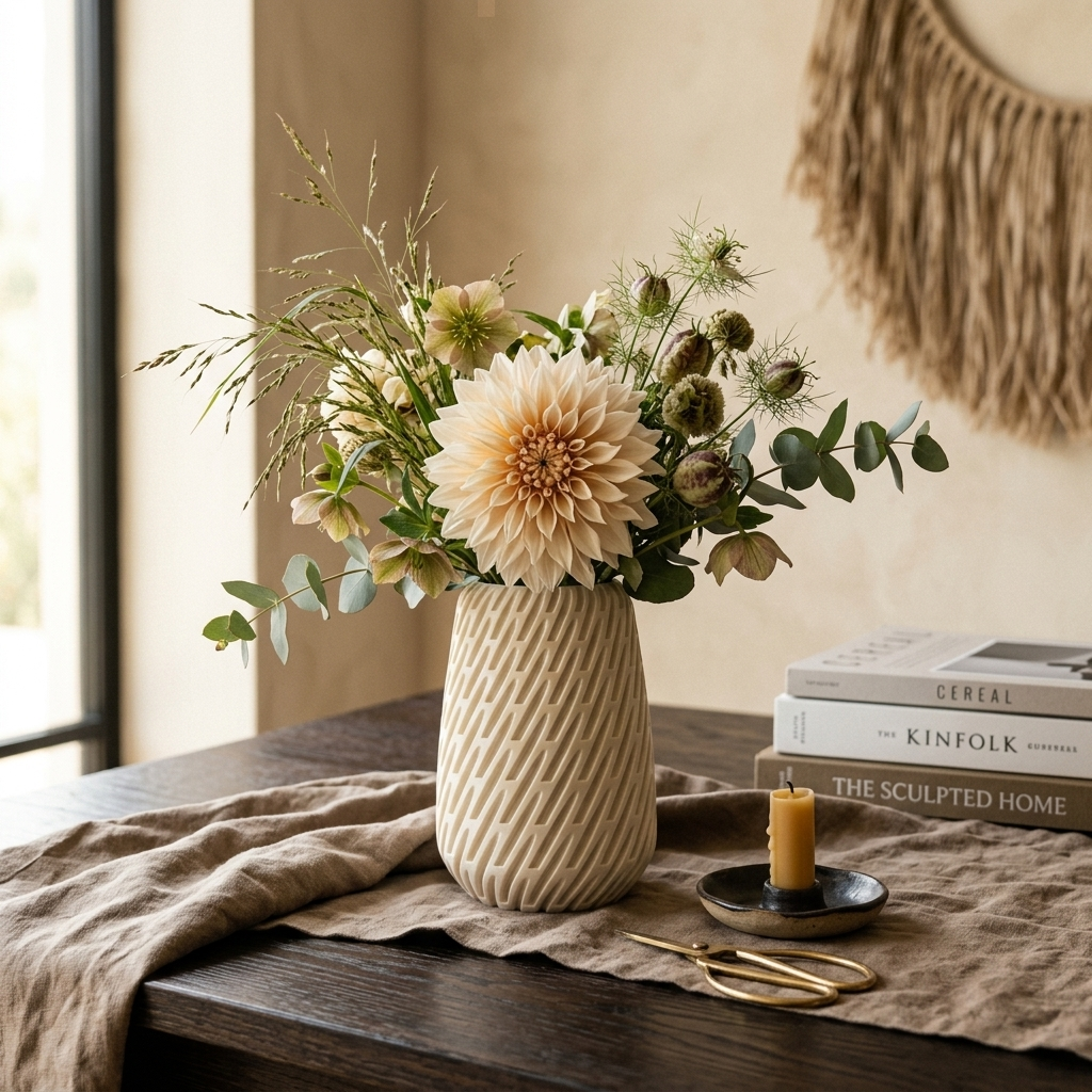 Beige Sway Vase, product view 2