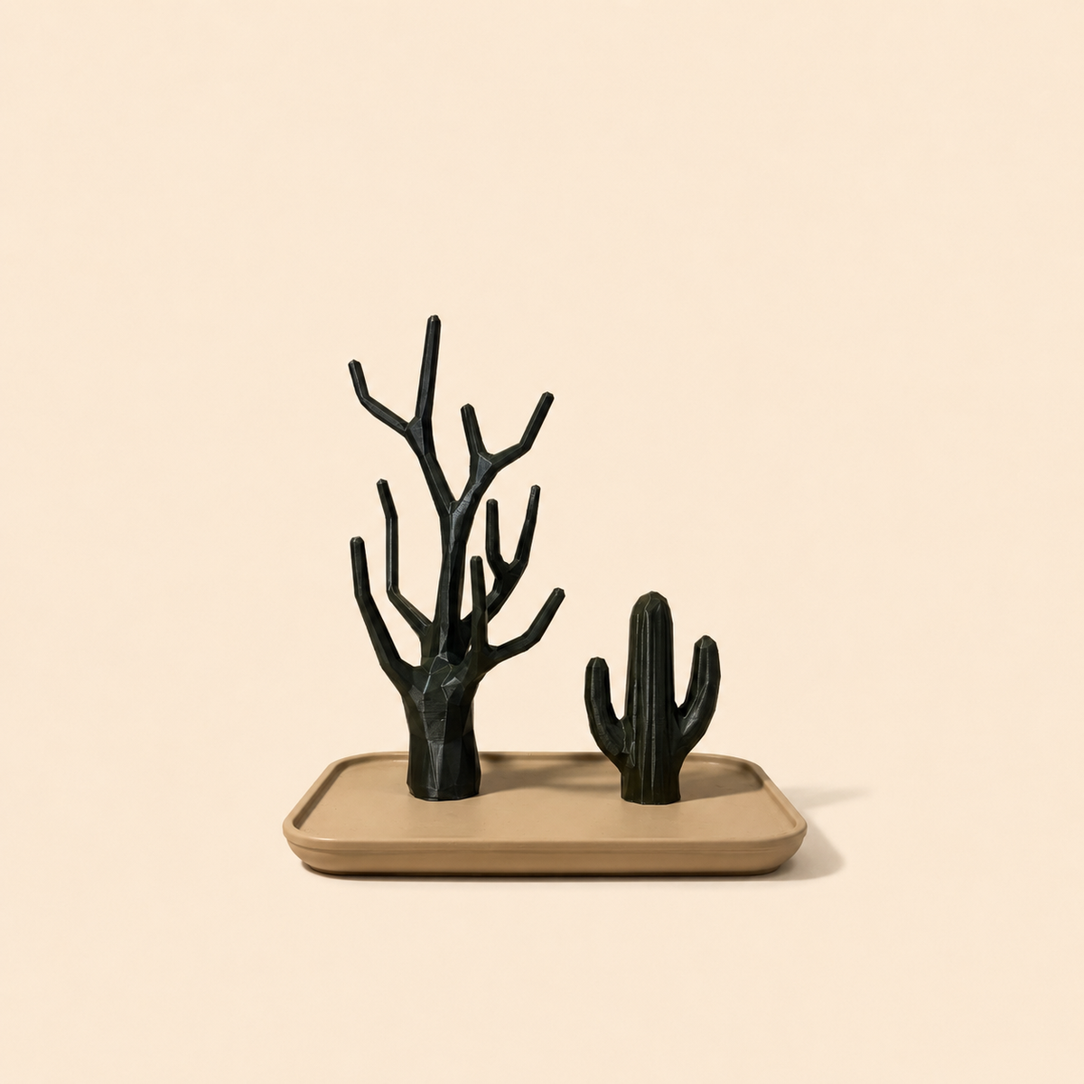 Succulent Jewellery Organiser with cactus and tree stands