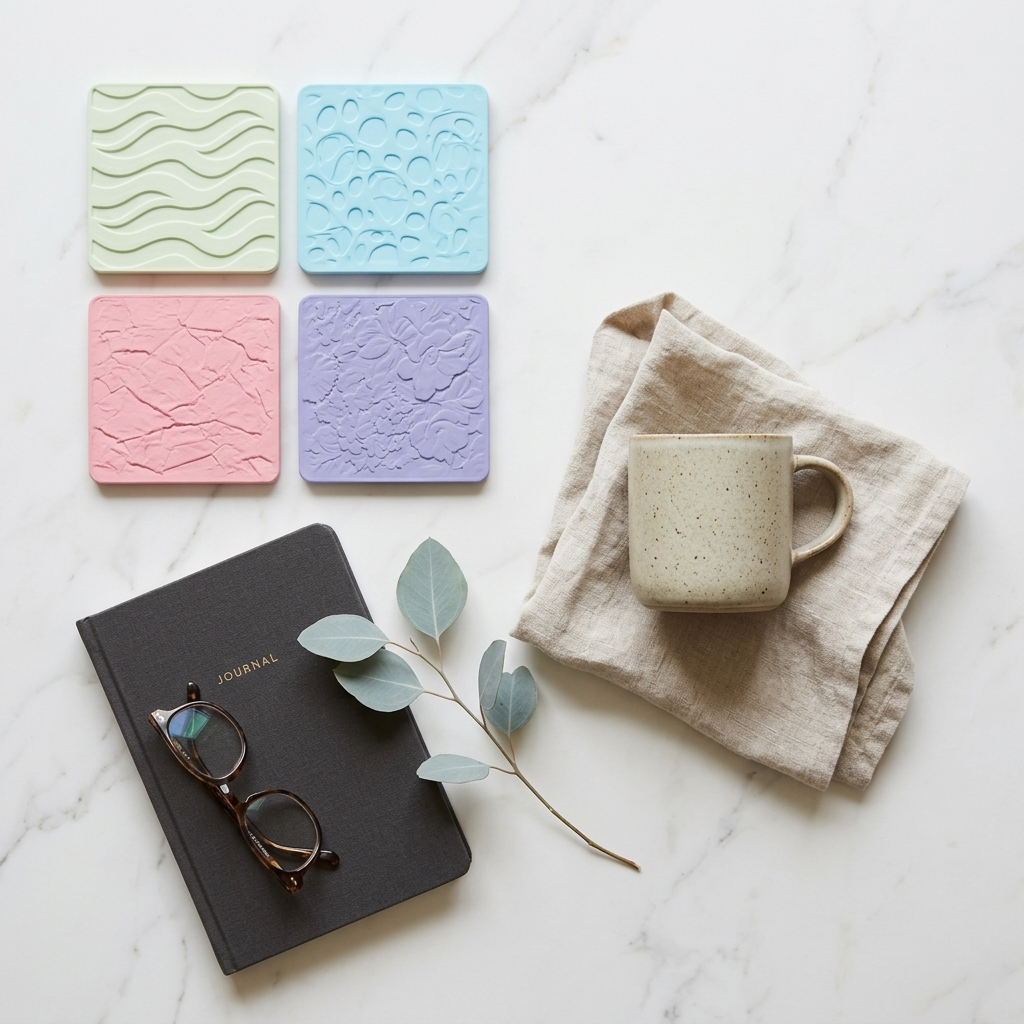 Undercover square coaster set, product view 6