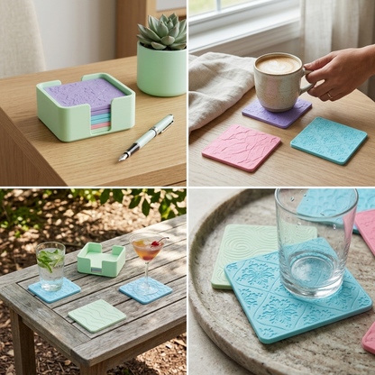 Undercover square coaster set, product view 7