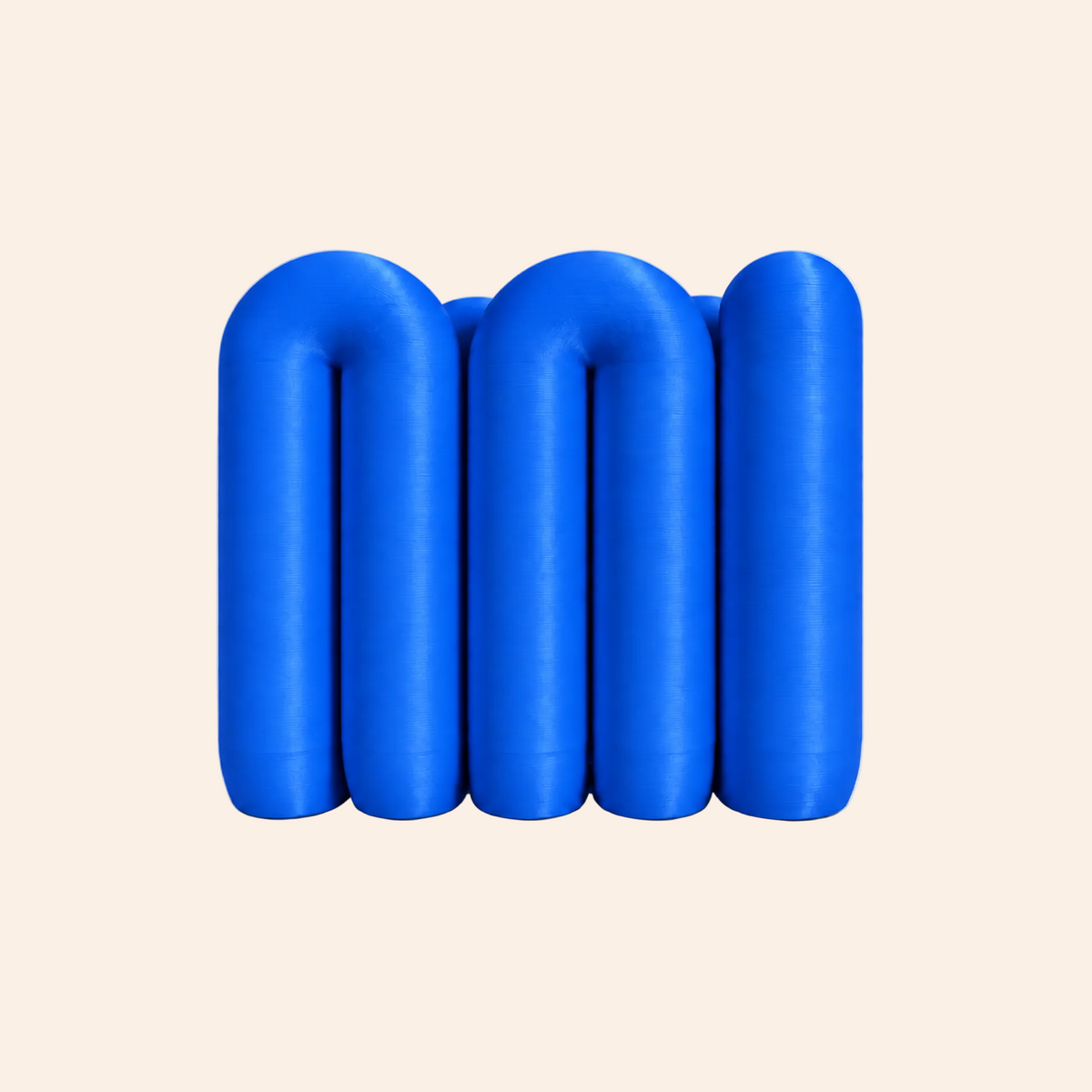 The Loop Stand in cobalt blue on a white background