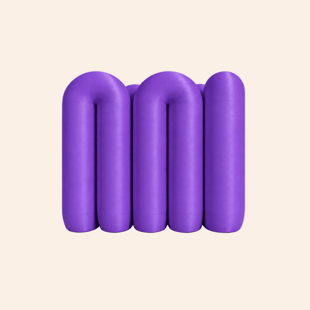 The Loop Stand in violet purple on a white background