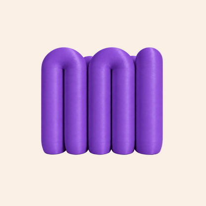 The Loop Stand in violet purple on a white background