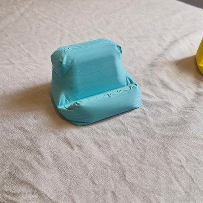 Cushion Bean Pod phone stand in blue