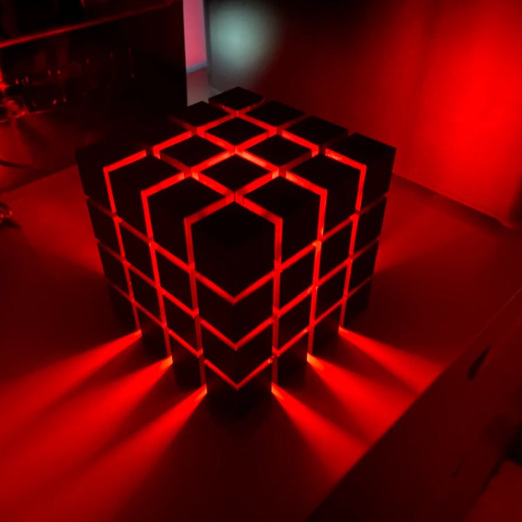 Rubrik Lamp — Red diffuser plate
