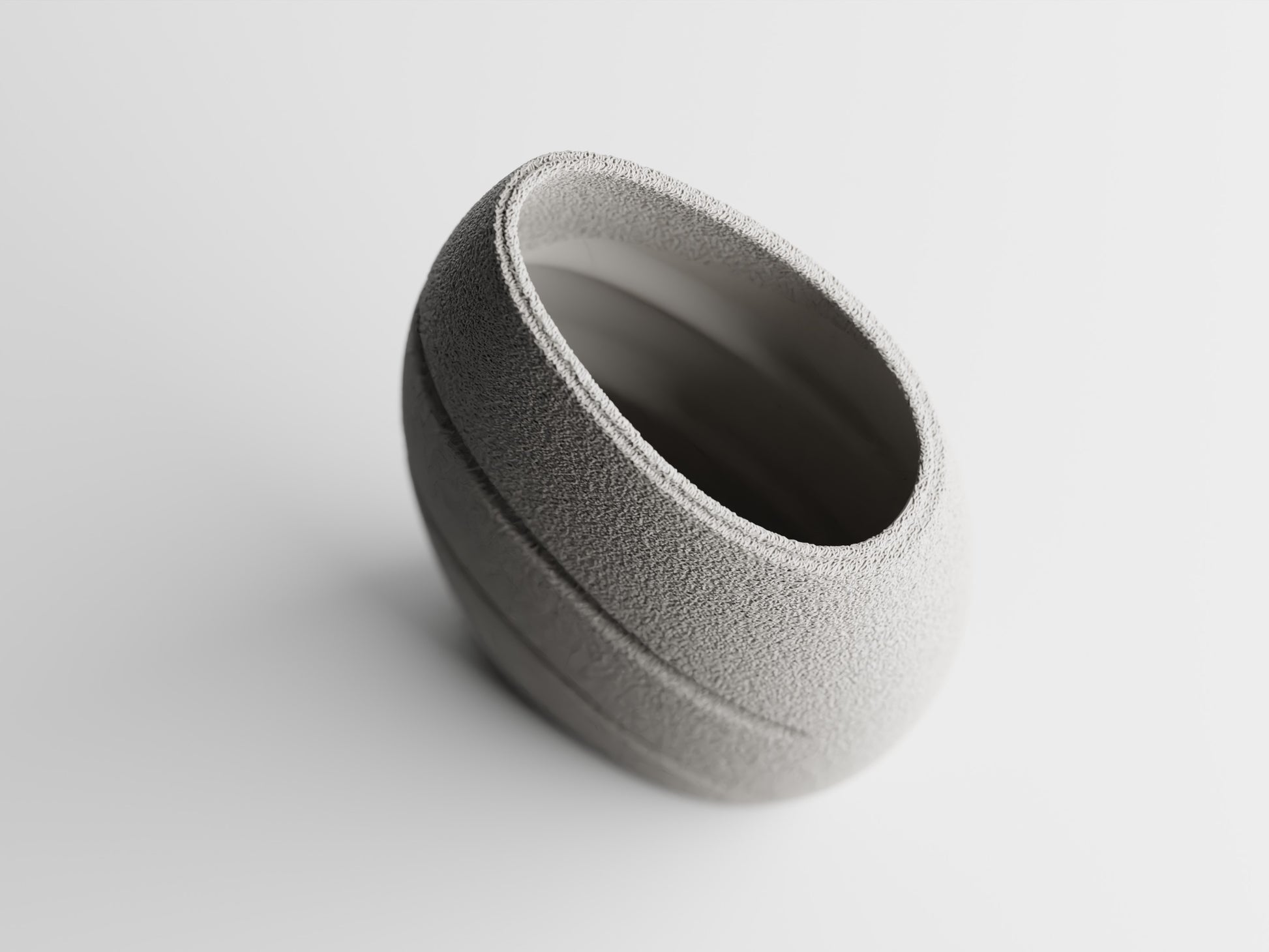 Ellipse Vase, a fuzzy-textured 3D printed vase