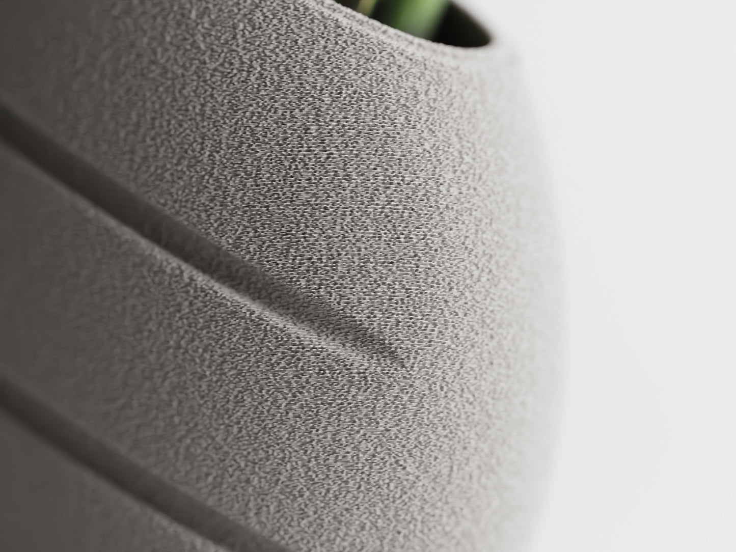 Ellipse 3D printed vase with a soft fabric-like surface
