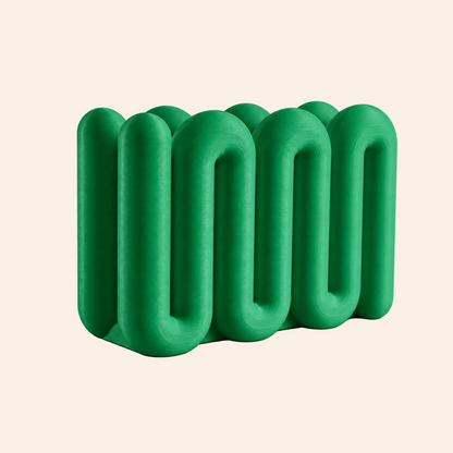 The Loop Stand Large in green, three-wave front view on warm white