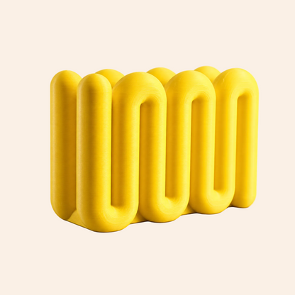 The Loop Stand Large in yellow, three-wave front view on warm white
