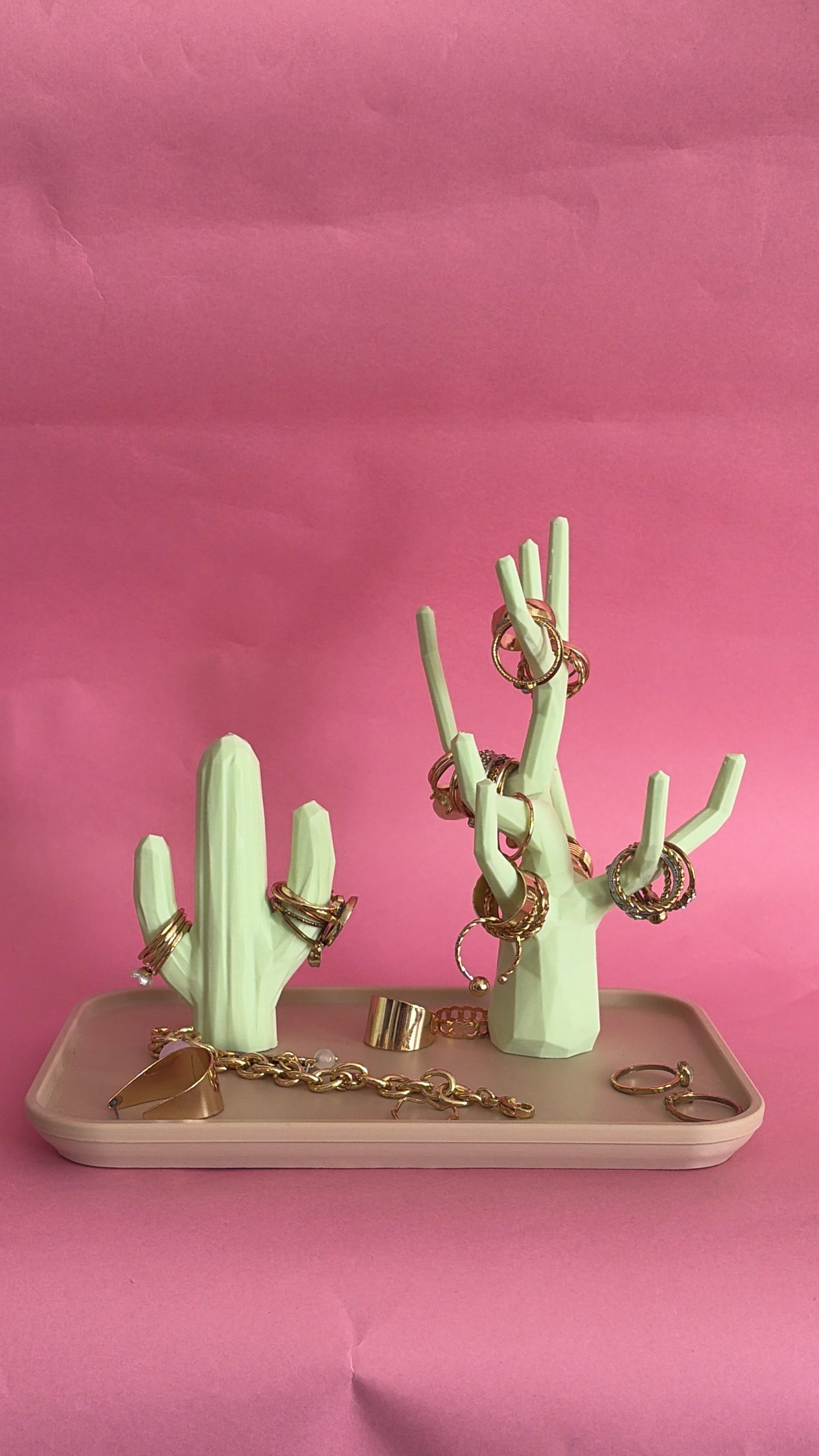 Succulent Trinket jewellery tray in Mint