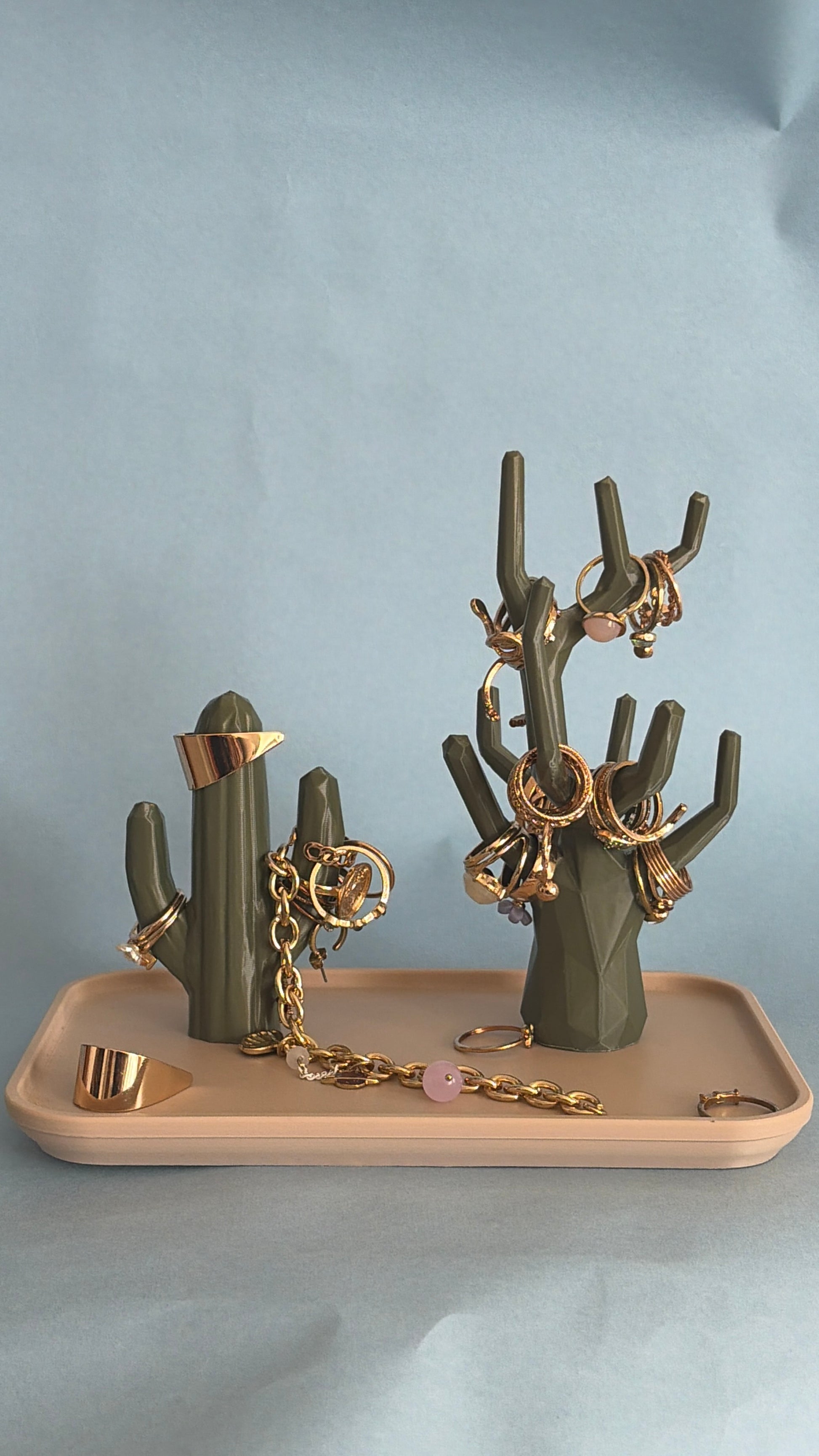Succulent Trinket jewellery tray in Olive