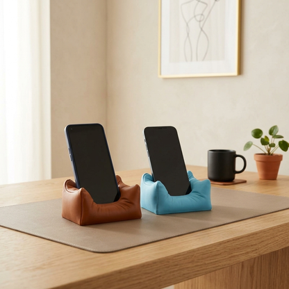 Sofa Lounger Phone Stand duo on a desk mat