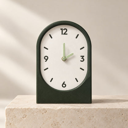 Solace vertical clock on limestone