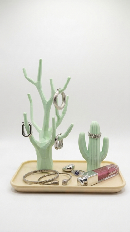 Succulent 3D printed jewellery holder in mint