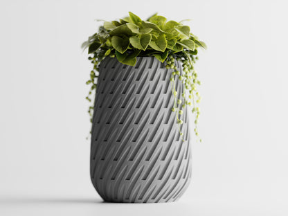 Sway Vase, a smooth rounded 3D printed vase in bone white