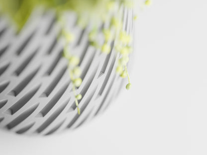 Sway 3D printed decor vase on a minimalist side table